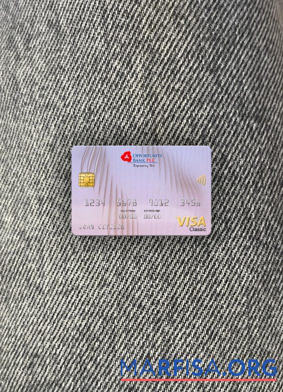 Blank South Sudan Opportunity Bank visa classic card photolook front template